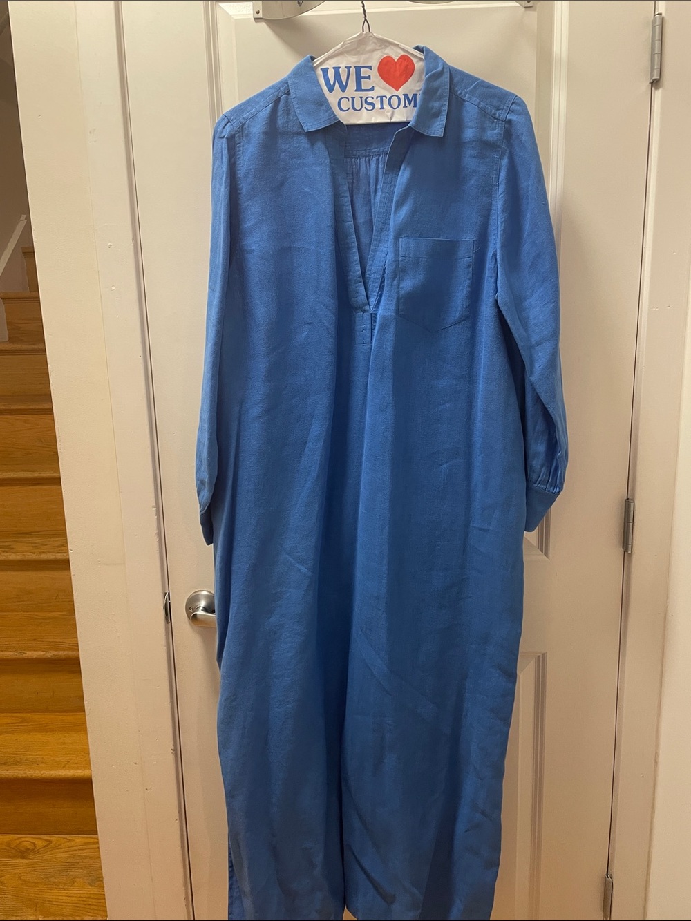J. Crew Blue Maxi Shirt Dress